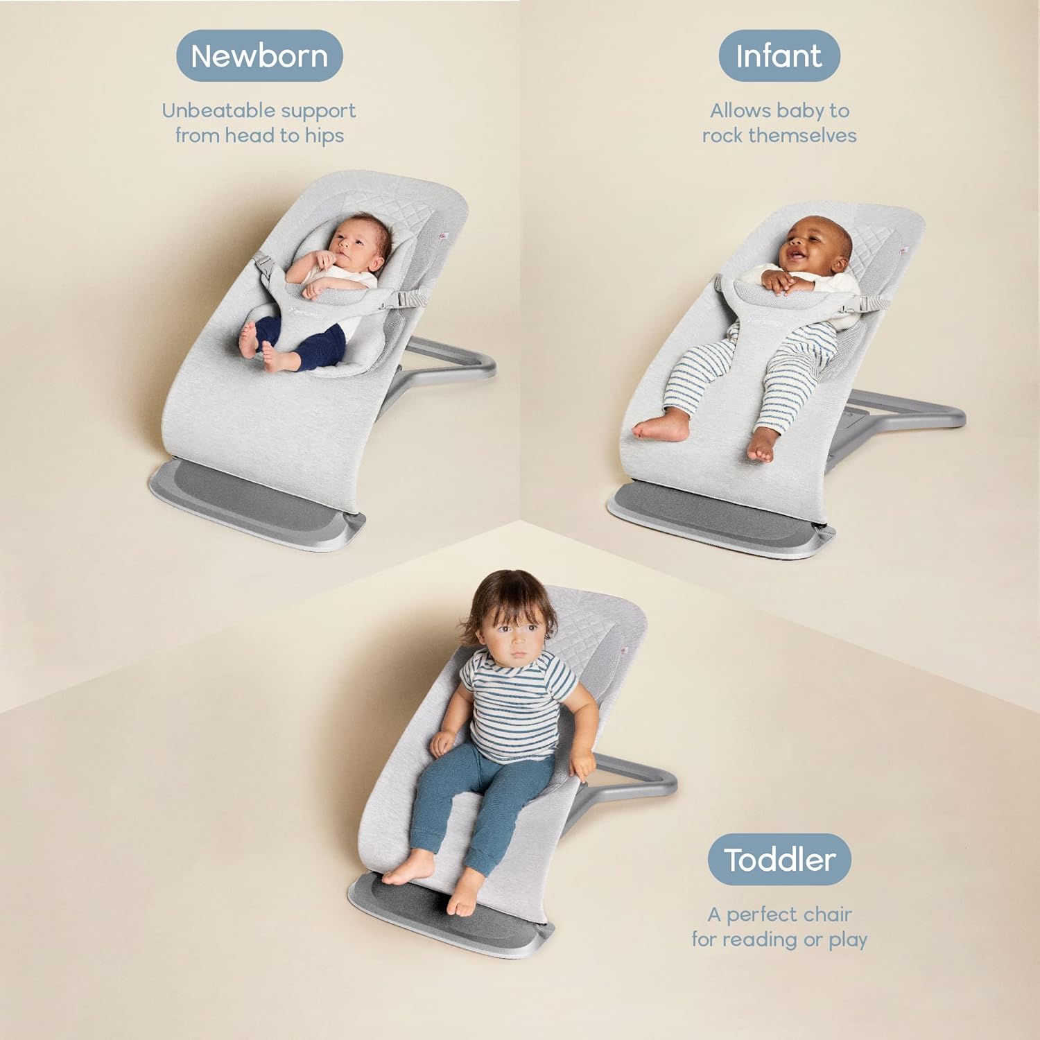 Ergobaby Evolve 3-in-1 Bouncer Adjustable Multi Position Baby Bouncer Seat