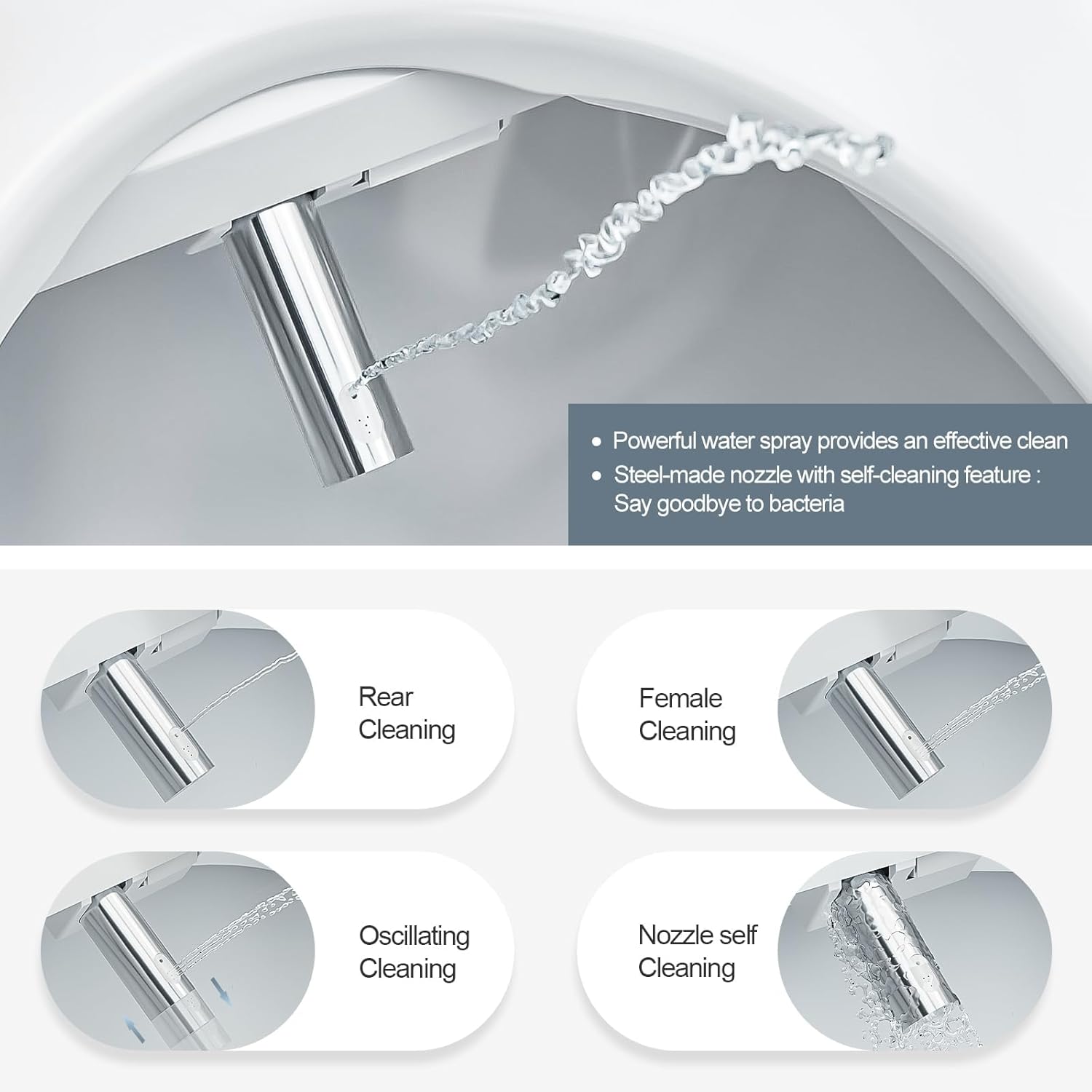 ZMJH Bidet Toilet Seat Elongated Smart Unlimited Warm Water Vortex Wash Electronic Heated