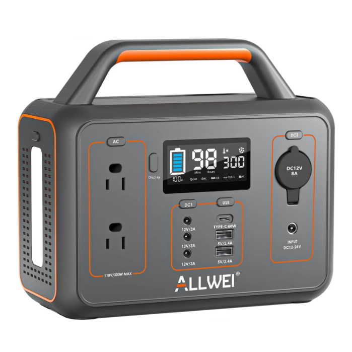 ALLWEI Portable Power Station 300W with 120V AC Outlet - 78000mAh Backup Lithium Battery Generator