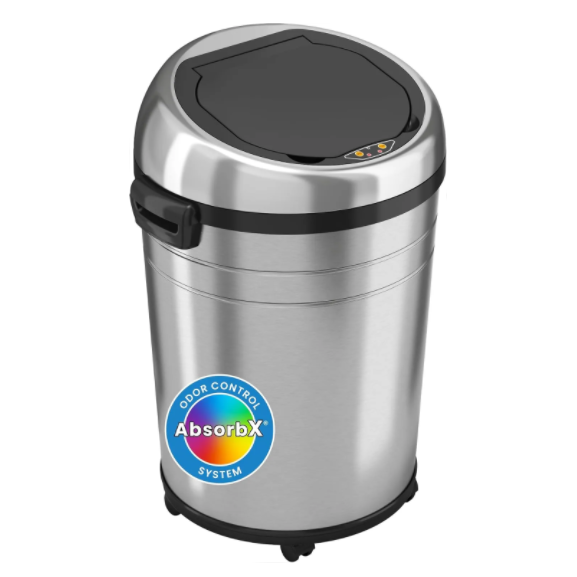 iTouchless 18 Gallon Stainless Steel Trash Can with Odor Control System