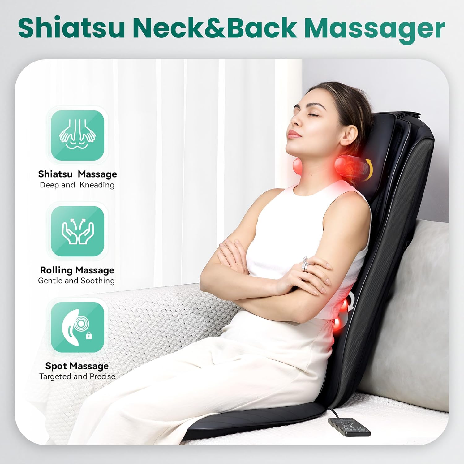 Snailax Deep Kneading Back Massager with Heat