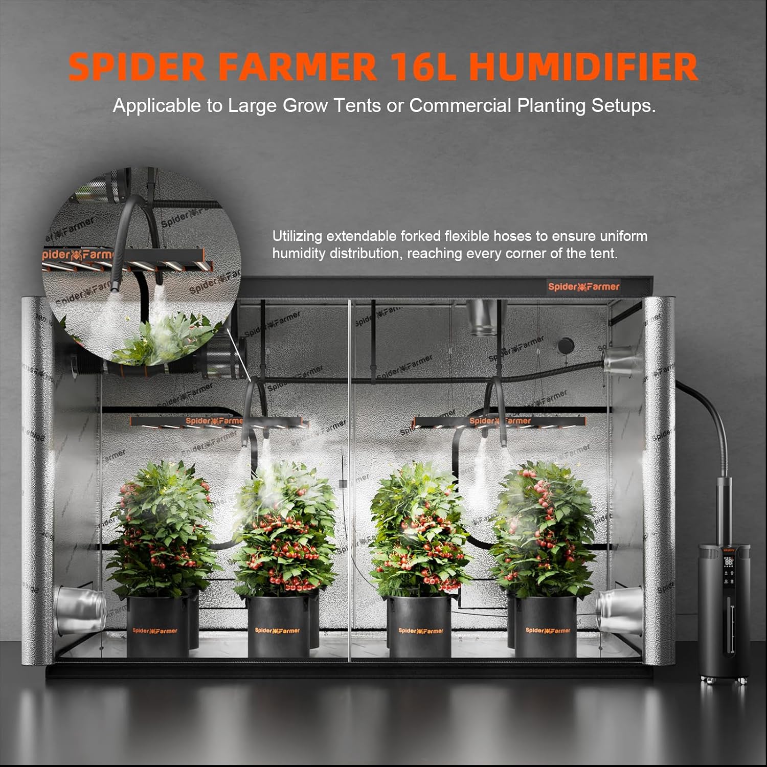 Spider Farmer Large Room Plants Indoor Cool Mist Home Humidifiers with Humidity Control 16L