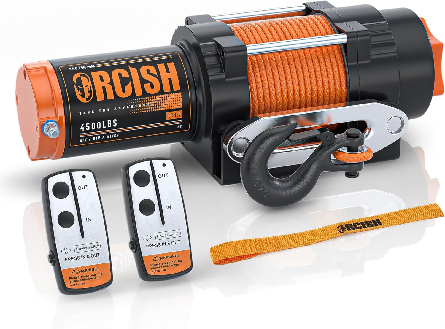 ORCISH Waterproof Electric Towing Portable Trailer Winch Kit