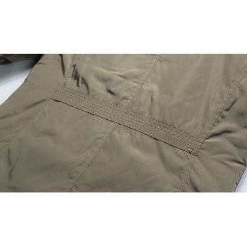 Men’s Casual Business Windproof Thicken Multi Safe Zipper Pockets Plaid Warm Trench Coat