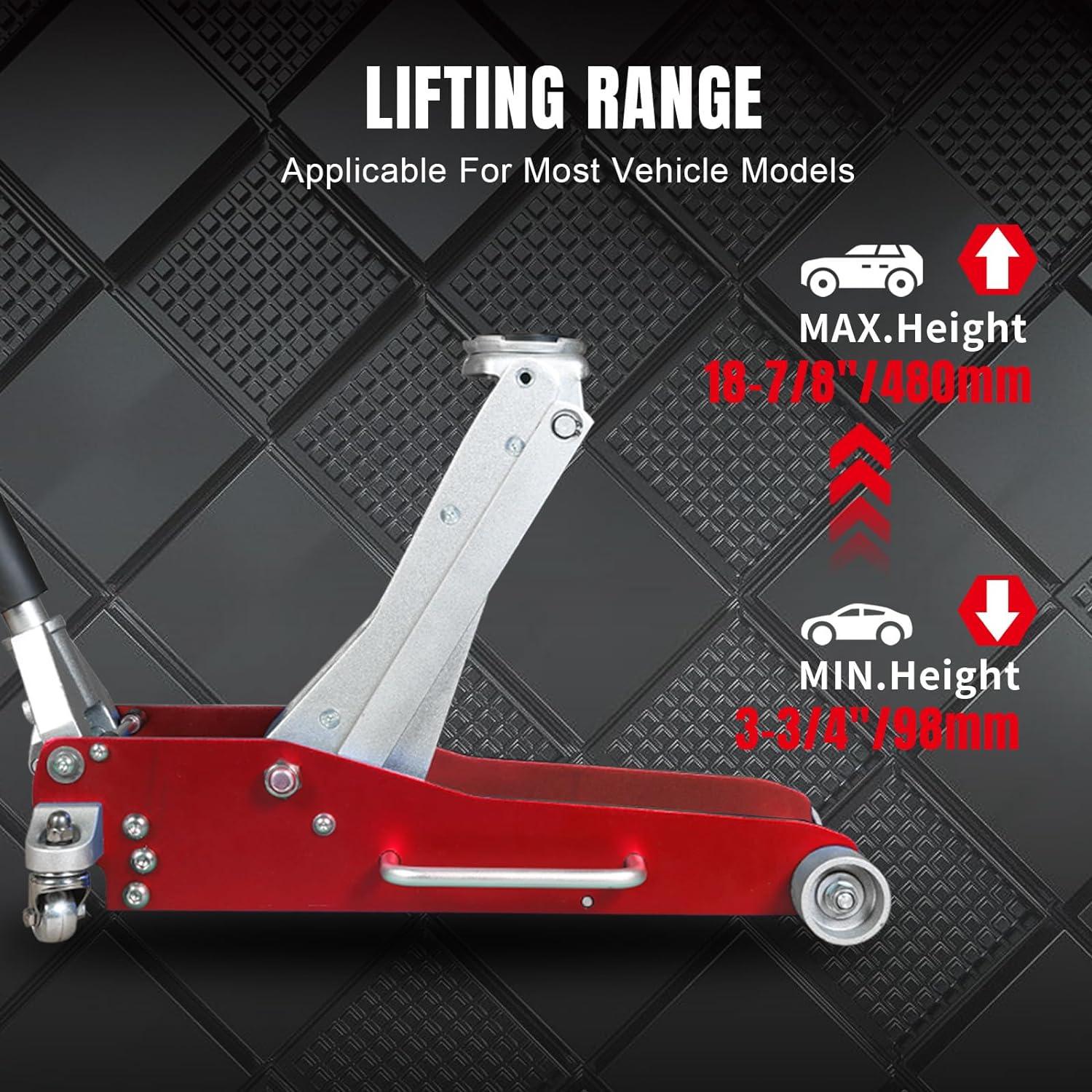 BIG RED Torin Low Profile Economy Aluminum Floor Garage Jack, 3 Ton Capacity