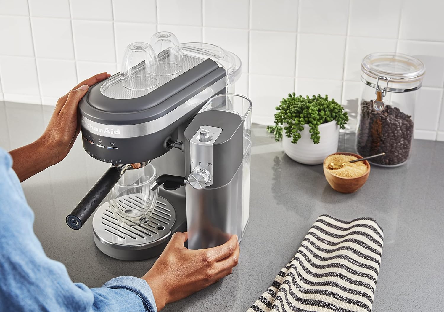 KitchenAid Semi-Automatic Espresso Machine and Automatic Milk Frother Attachment