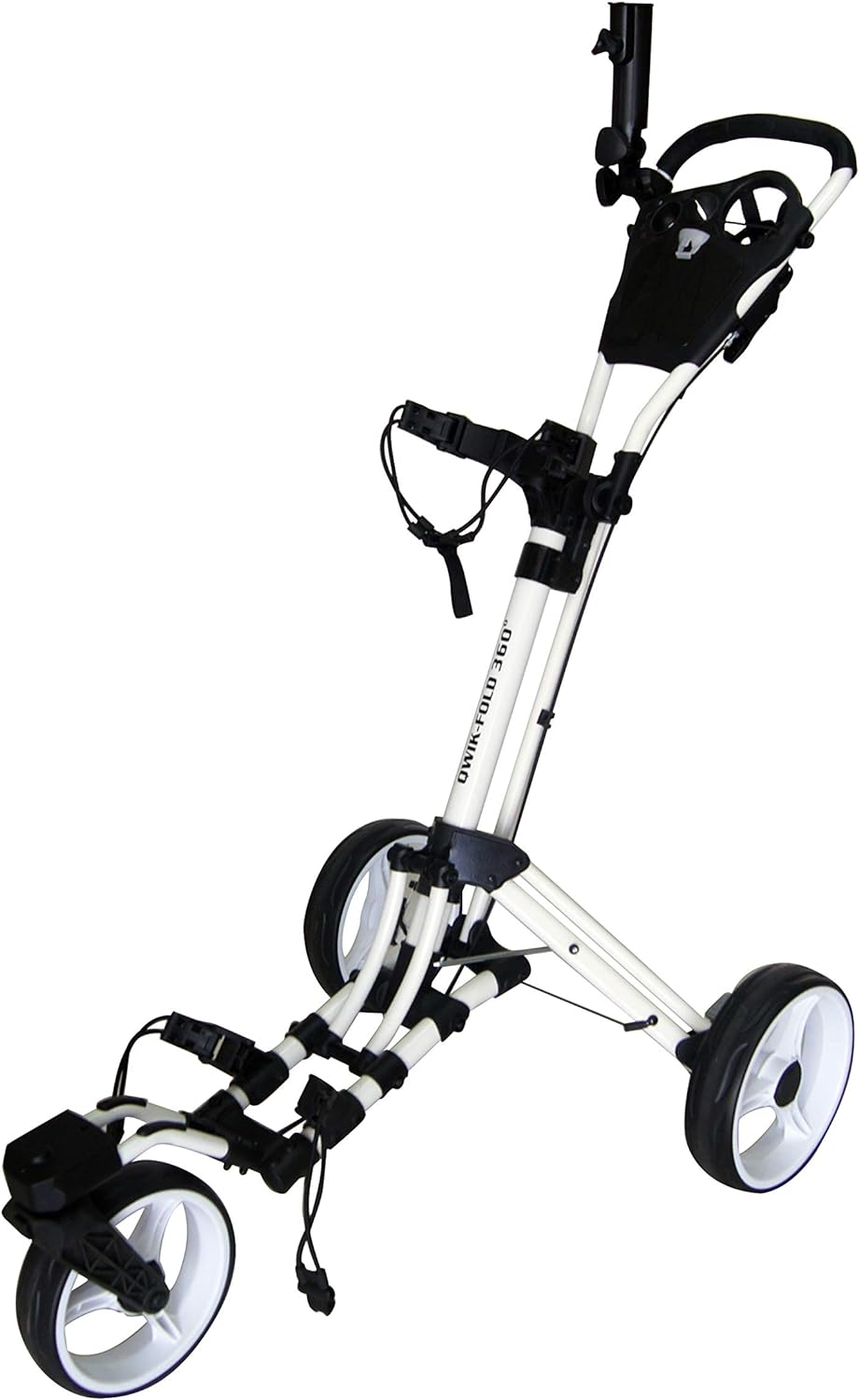 360 Swivel 3 Wheel Push Pull Golf Cart with 360 Rotating Front Wheel, One Second to Open and Close Folding Cart, Collapsible Cart