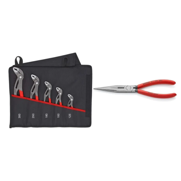 KNIPEX 5 Pc Pliers Set with KNIPEX Raptor Pliers Red 10 inches