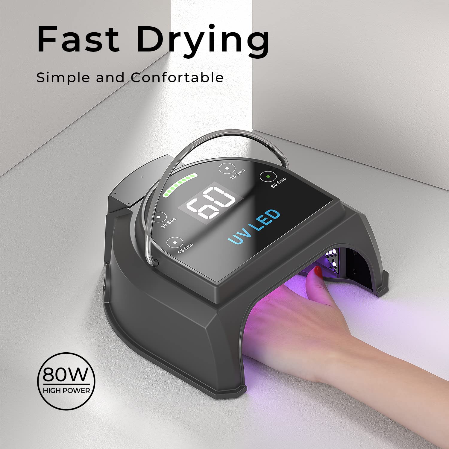 Gelpal 80W Professional Cordless UV LED Nail Lamp UV Lights for Nails with 45 Beads