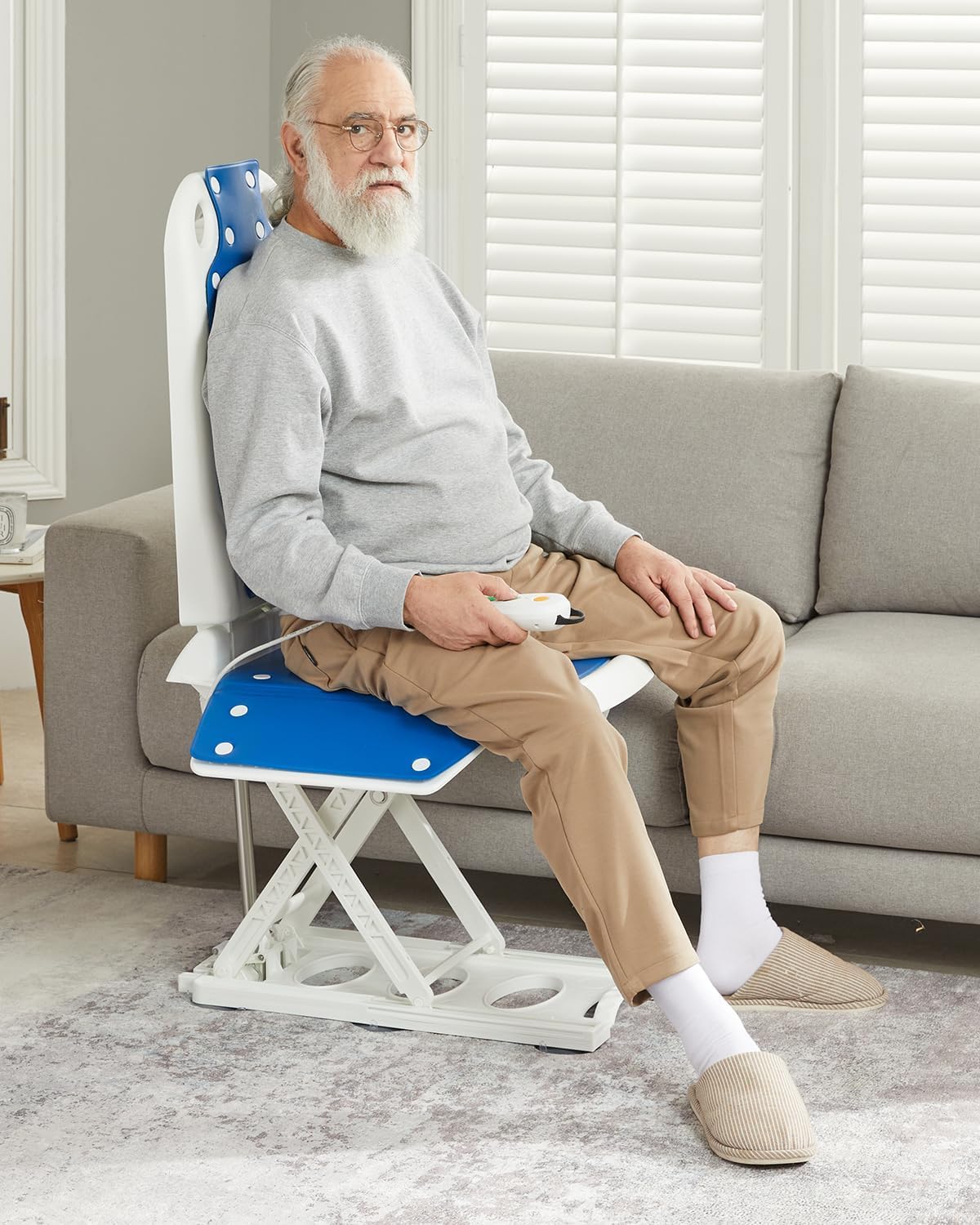 Electric Chair Lift, Get Up from Floor, Floor Lift for Elderly, Can be Raised to 20”, Help You Stand Up Again, Support Up to 300 LBS, Item Weight 30 LBS