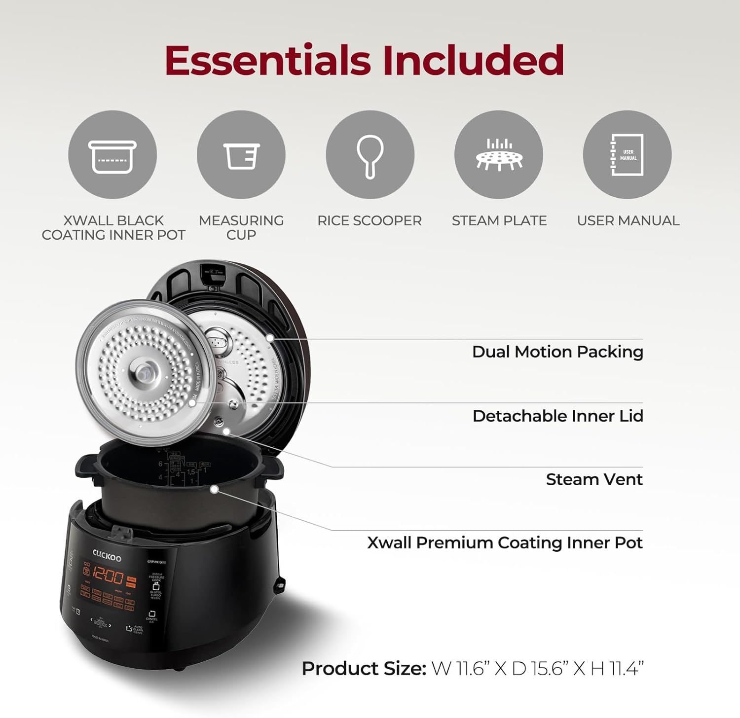 CUCKOO Non-stick Inner Pot Self-cleaning Heating Pressure Rice Cooker