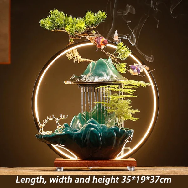 Incense holder backflow Led Lamp Circulating water fountain indoor