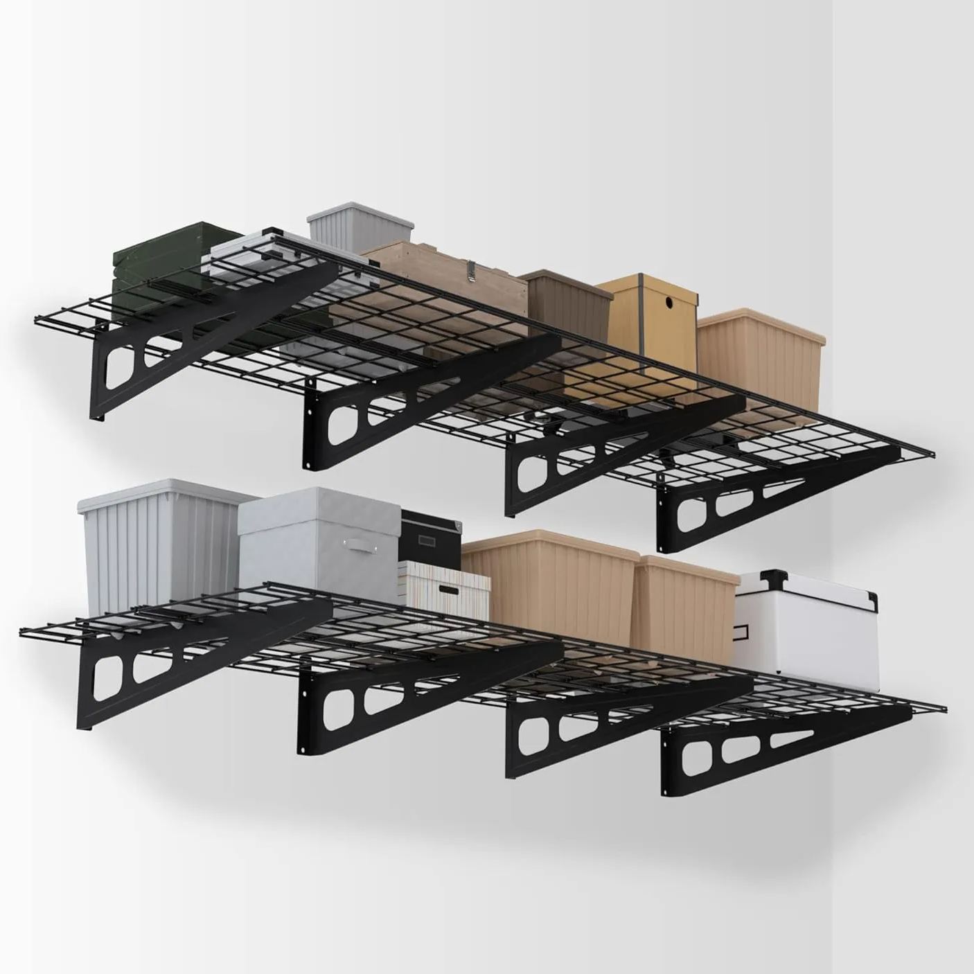 WORKPRO 2-Pack 2x6ft Garage Metal Wall Rack, 800lbs Weight Capacity for Shop, Garage Storage
