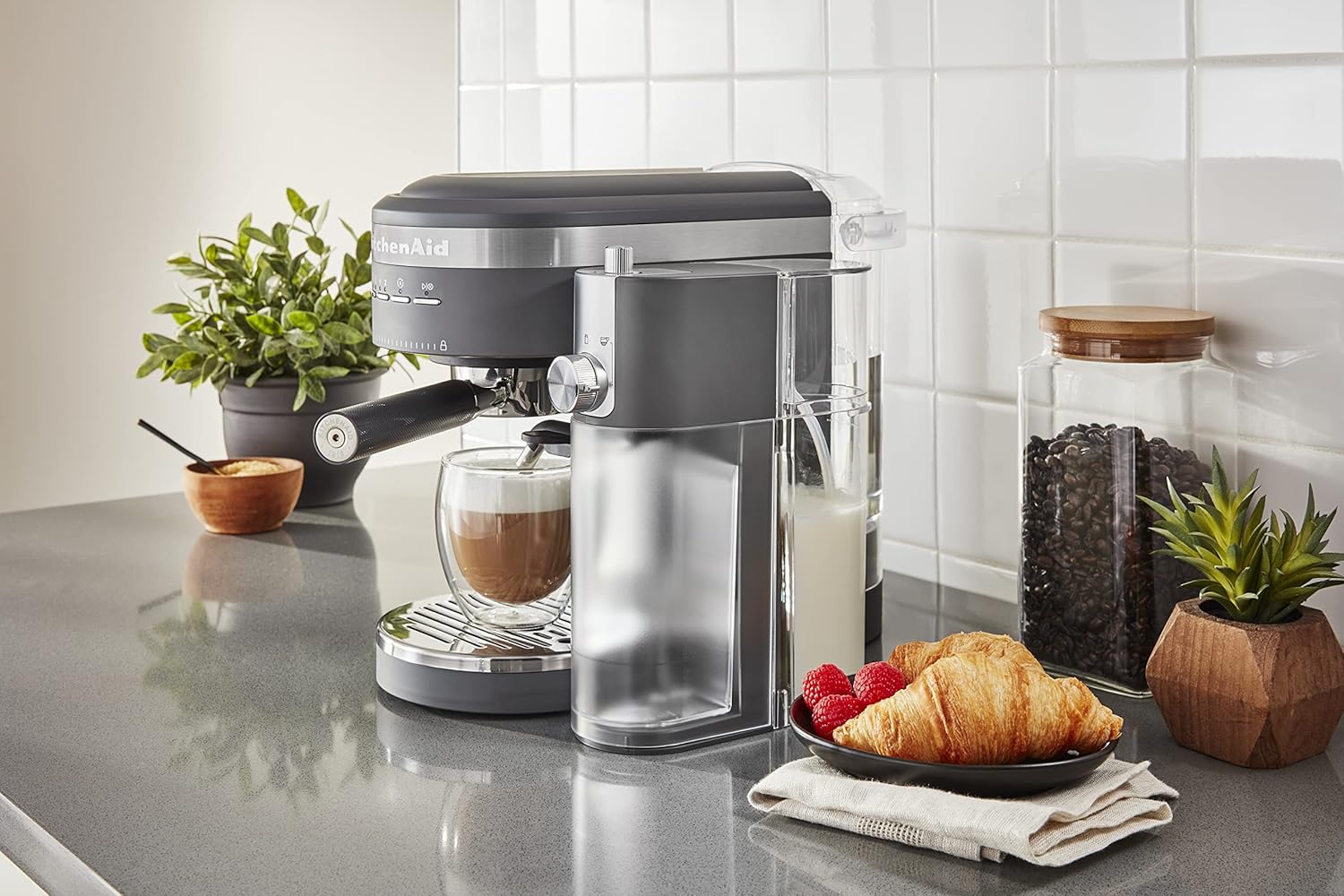 KitchenAid Semi-Automatic Espresso Machine and Automatic Milk Frother Attachment