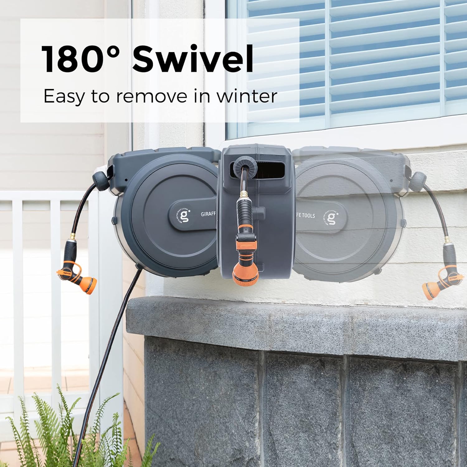 Giraffe Tools Retractable Garden Hose Reel 5/8