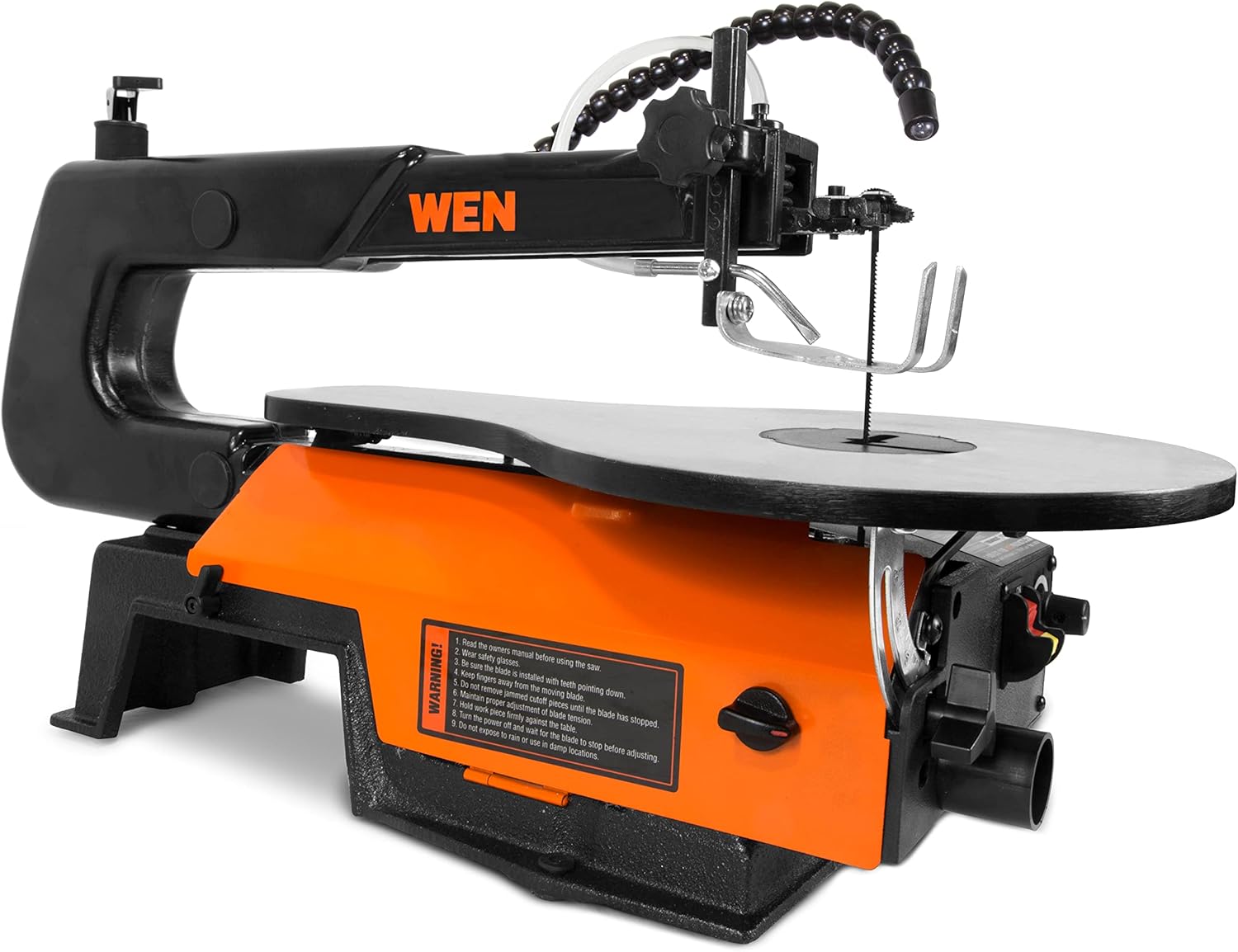 WEN 16-Inch Variable Speed Scroll Saw with Easy-Access Blade Changes and Work Light