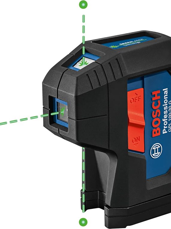 GPL100-30G 125ft Green 3-Point Self-Leveling Laser with VisiMax Technology and Integrated 360° MultiPurpose Mountflarmor