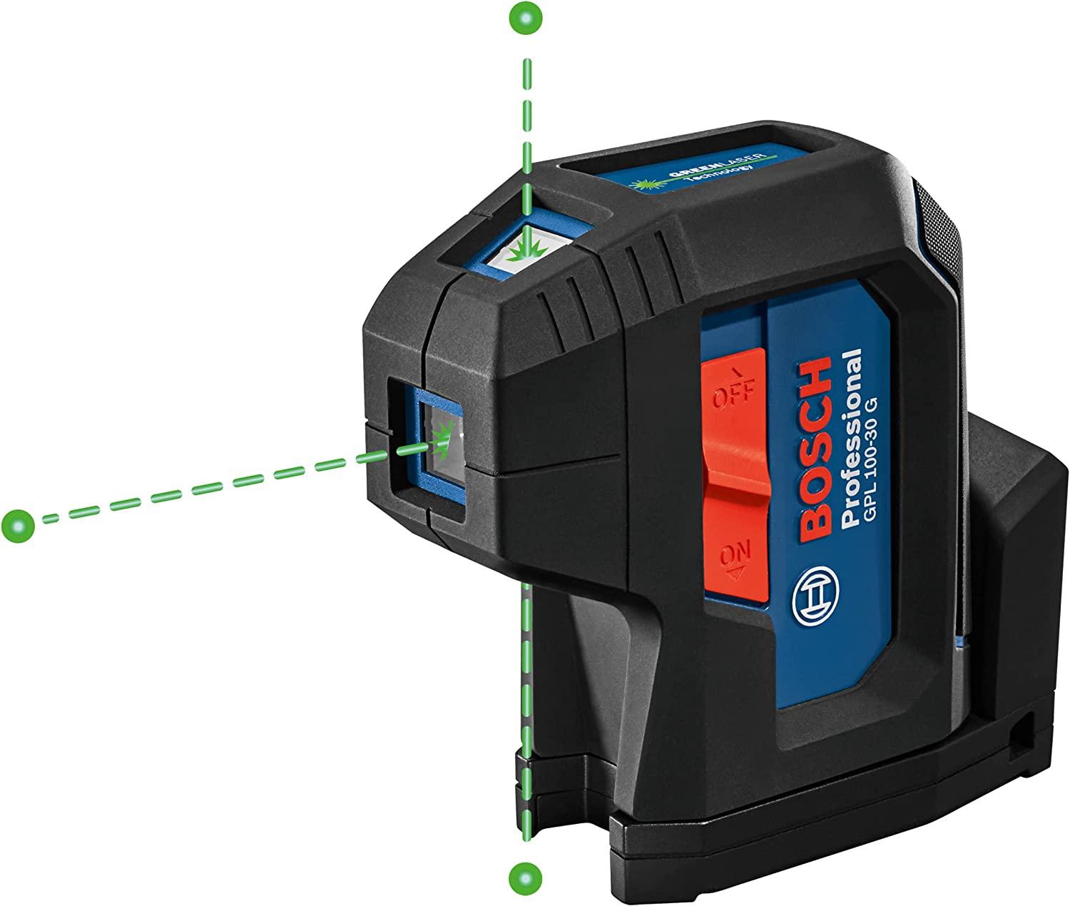 GPL100-30G 125ft Green 3-Point Self-Leveling Laser with VisiMax Technology and Integrated 360° MultiPurpose Mountflarmor