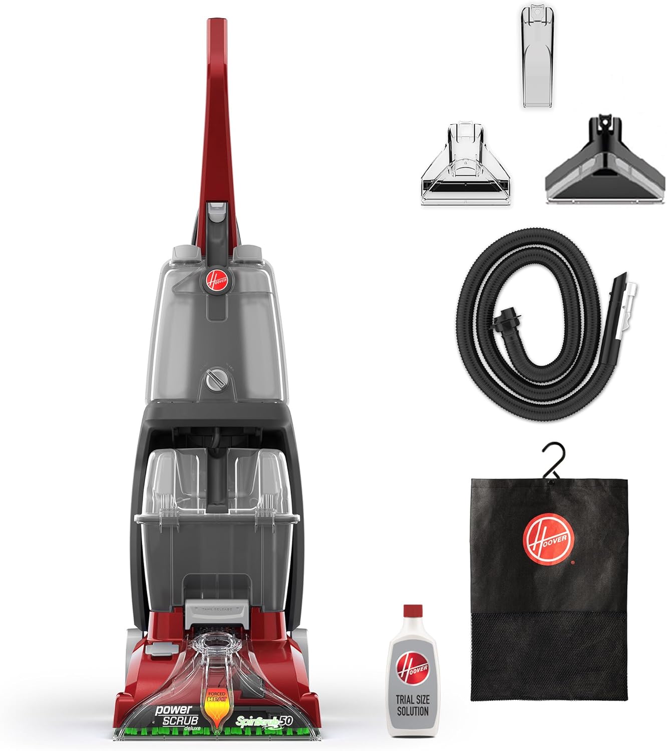 2026 Hoover PowerScrub Deluxe Carpet Cleaner Machine  for Carpet and Upholstery  Deep Cleaning Carpet Shampooer  Carpet Deodorizer and Pet Stain Remover  FH50150NC  Red