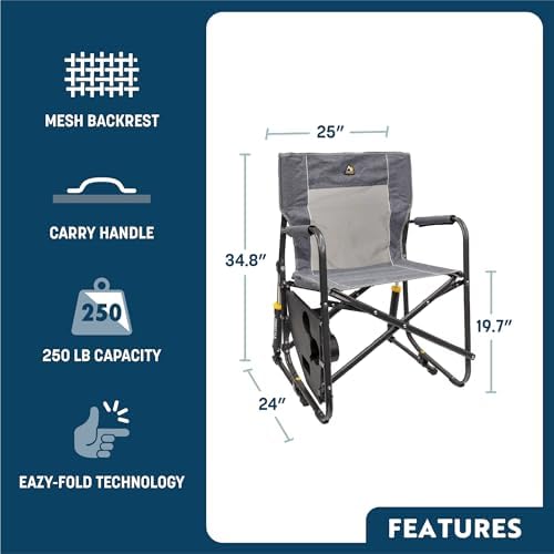 2026 GCI Outdoor Freestyle Rocker Portable Folding Rocking Chair  Outdoor Camping Chair with Side Table