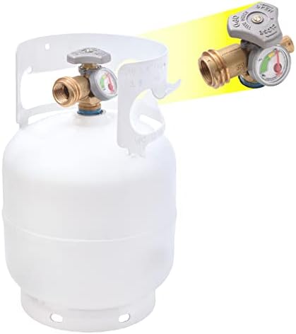 2026 Flame King YSN5LB-GAUGE 5lb Steel Propane Tank Cylinder with Gauge and OPD Valves for Grills and BBQs  Camping  Fishing  & Outdoor Activities  White