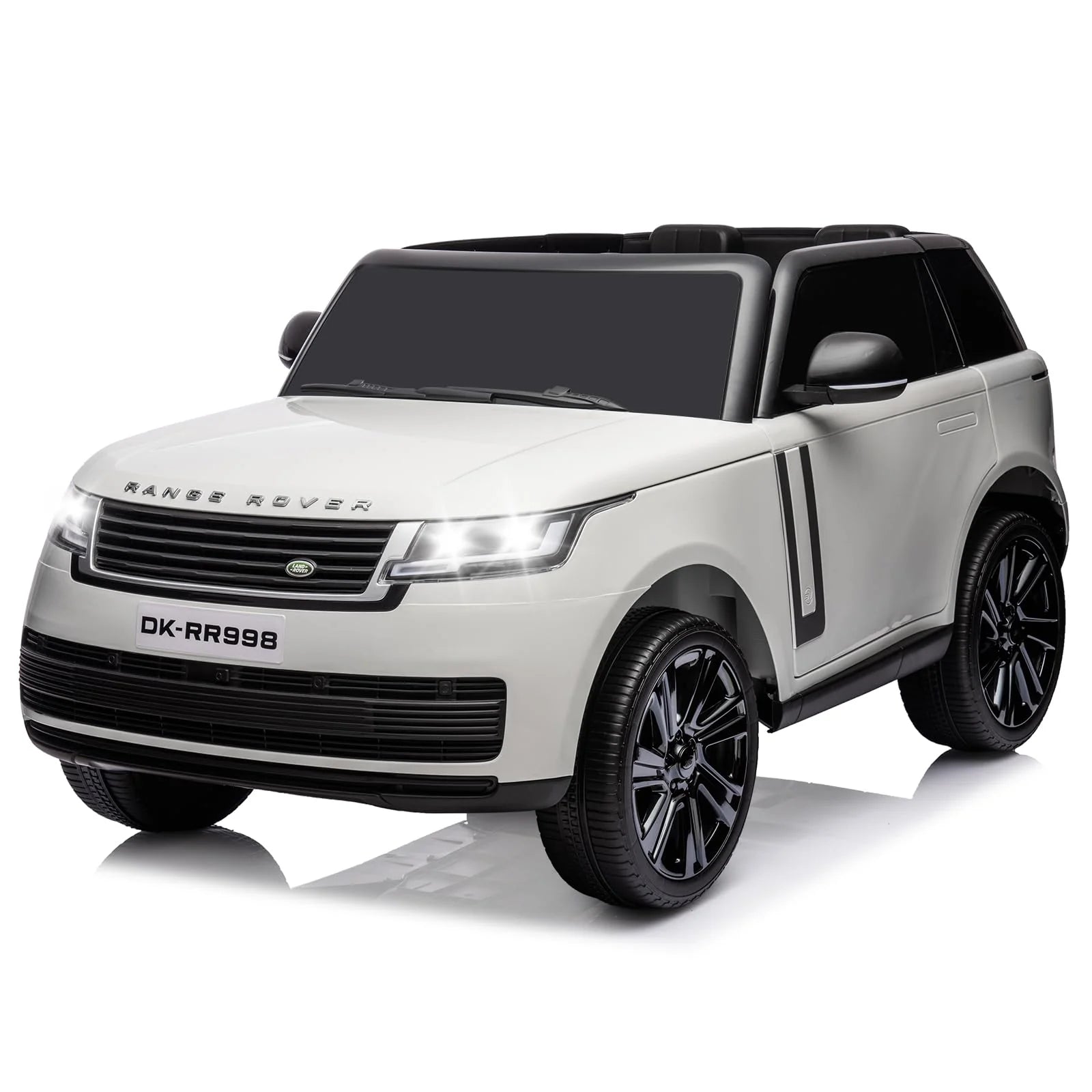 24V 2-Seater Land Rover Ride-On Car For age 3+, With MP3, 3 Speeds, Remote Control, LED, 4-Wheel Suspension – White