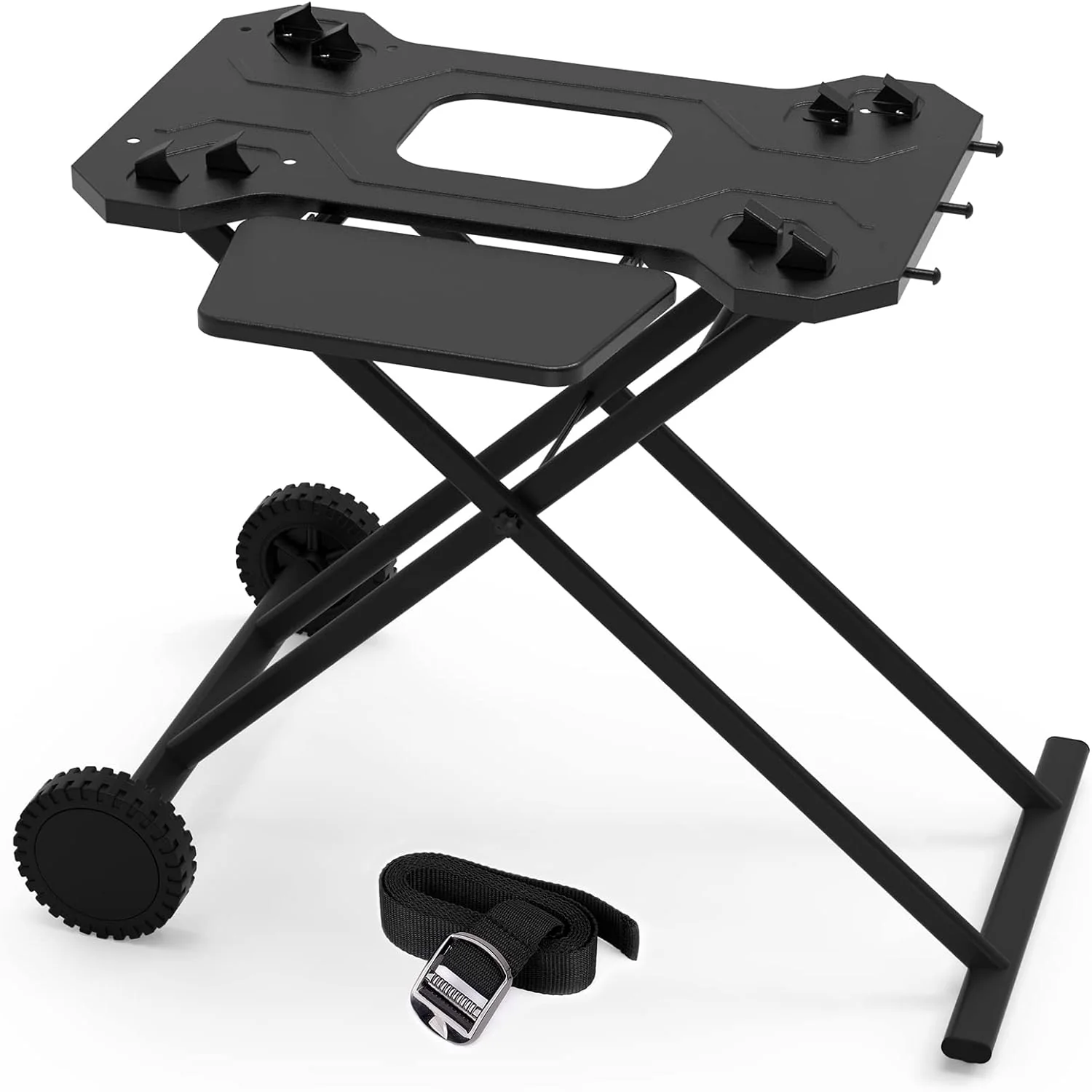 “Portable Griddle Stand for Blackstone Griddle 22 Inch & 17 Inch. Outdoor Foldable Grill Cart with Wheel and Shelf”