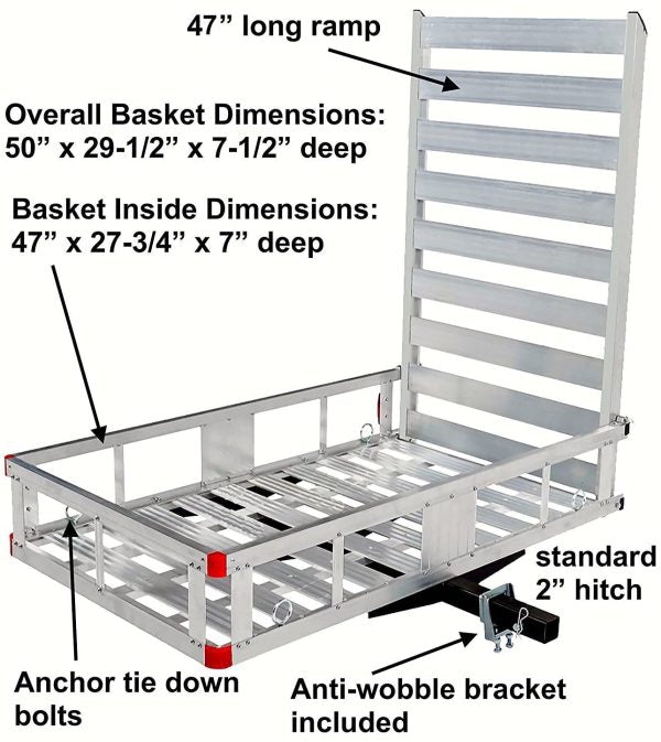 2026 80779 Aluminum Hitch Mount Cargo Carrier with 47 Long Ramp, 1 Pack