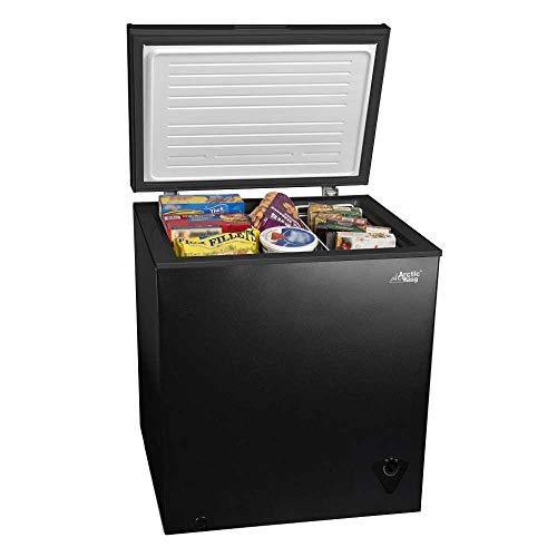 Arctic King 5 Cu Ft Chest Freezer Black. Energy-Efficient. Compact with Removable Basket for Home or Business