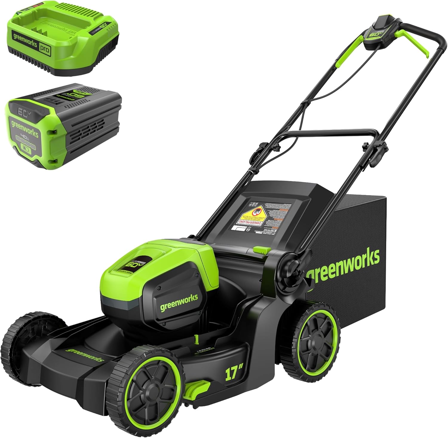 60V 17′′ Brushless Cordless Lawn Mower with Battery
