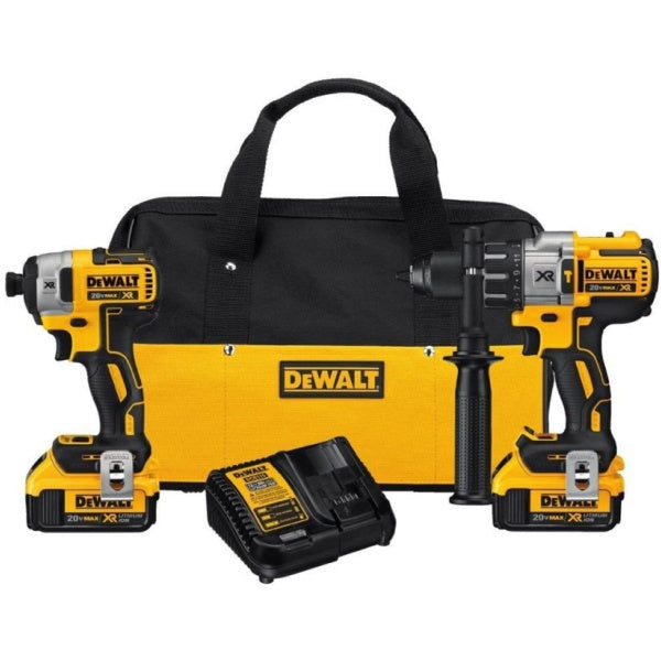 20V MAX XR Brushless Impact Driver and Hammer Drill Combo Kit, Premium 4.0Ah, Cordless (DCK299M2)