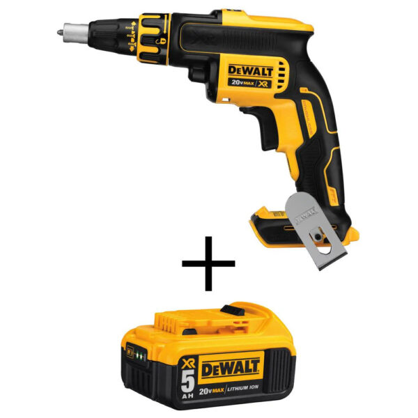 20-Volt MAX XR Cordless Brushless Drywall Screw Gun with (1) 20-Volt 5.0Ah Battery & Charger