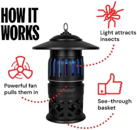 2026 DynaTrap DT1050-AZSR 1/2 Acre Mosquito  Beetle & Flying Insect Trap – Kills Mosquitoes  Flies  Wasps  Gnats  Beetles & Other Flying Insects – Bug Zapper Alternative – Black