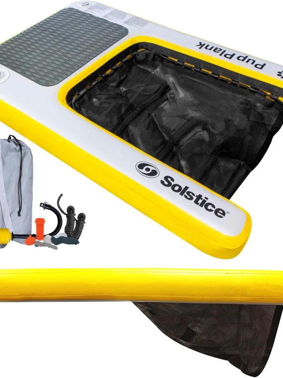2026 SOLSTICE ORIGINAL Inflatable Pup Plank Dog Float Floating Ramp Ladder for Pools Boats Docks | Dog On Water Ladder Steps | for Swimming Pets Up to 200 Pounds | Claw Friendly Safe & Easy for Large Dogs