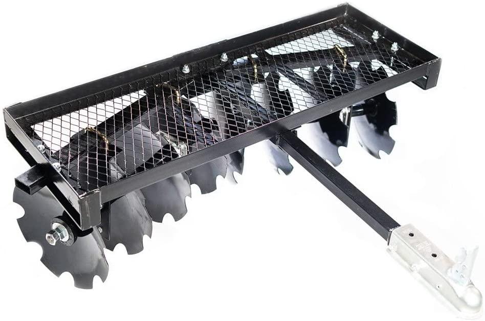 2026 Titan Distributors Inc. 4-Ft Notched Disc Harrow Attachment Pull Behind for ATV and UTV 2-in Towball Hitch NO250072
