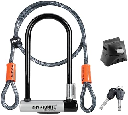 2026 Kryptonite Kryptolok Standard Bike U-Lock with Cable  Heavy Duty Anti-Theft Bicycle U Lock  12.7mm Shackle and 10mm x 4ft Length Security Cable with Mounting Bracket and Keys
