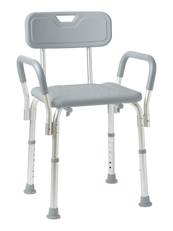 2026 Medline – Shower Chair with Back and Padded Arms – gray