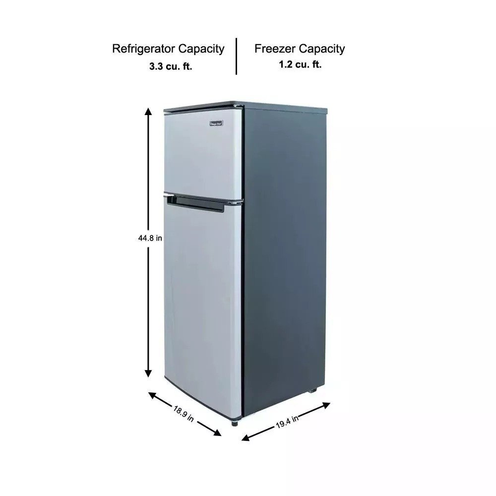 2026 4.5 cu. ft. 2 Door Mini Refrigerator in Stainless Look with Freezer