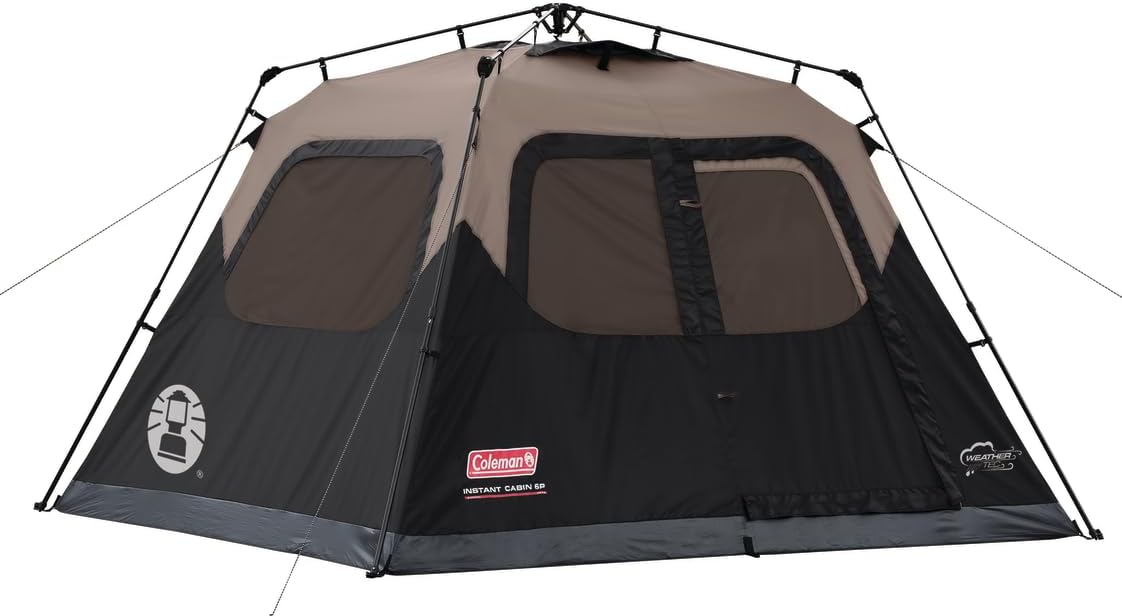 2026 Coleman Camping Tent with Instant Setup  4/6/8/10 Person Weatherproof Tent with WeatherTec Technology  Double-Thick Fabric  and Included Carry Bag  Sets Up in 60 Seconds