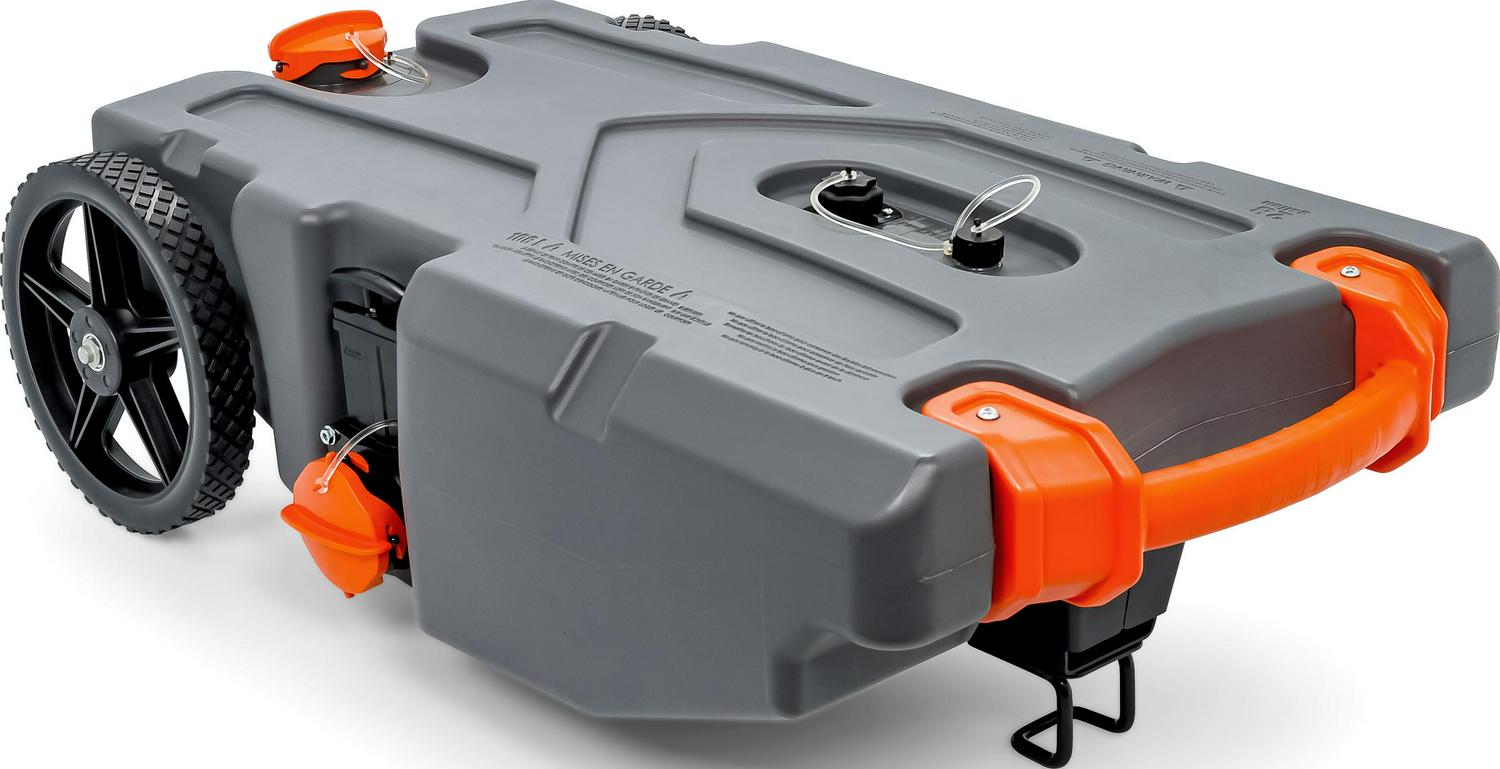 2026 Camco Rhino Heavy Duty 28 Gallon Portable RV Waste Holding Tank with Hose and Accessories ?Durable Leak Free and Odorless RV Tote Tank (39004)