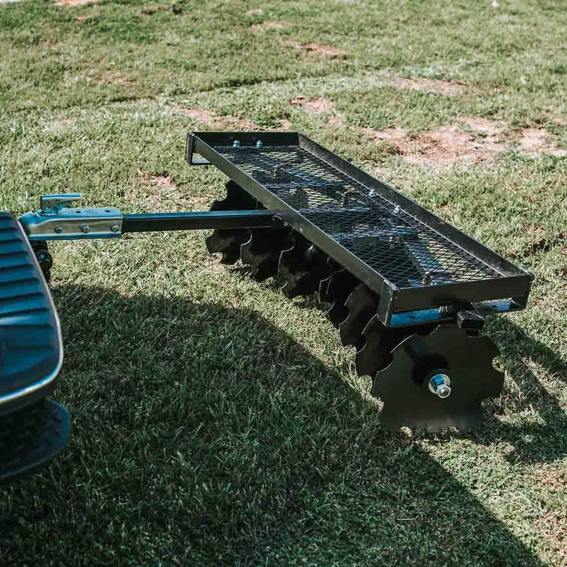2026 Titan Distributors Inc. 4-Ft Notched Disc Harrow Attachment Pull Behind for ATV and UTV 2-in Towball Hitch NO250072