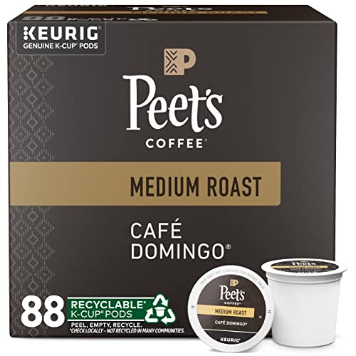 2026 Peet’s Coffee  Medium Roast K-Cup Pods for Keurig Brewers – Café Domingo 88 Count (4 Boxes of 22 K-Cup Pods)