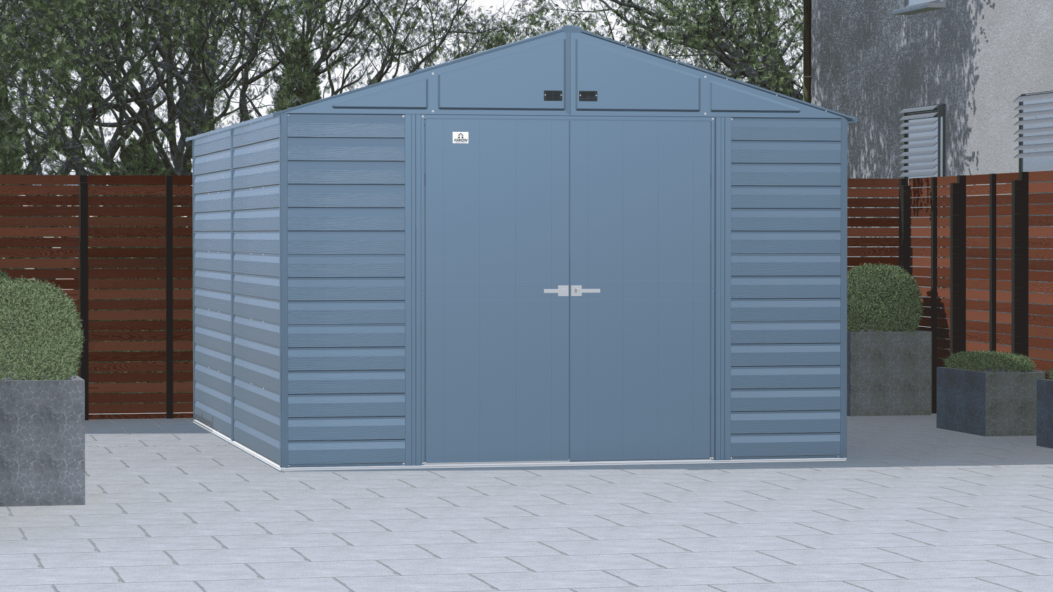 Arrow Select Steel Storage Shed, 10×14, Blue Grey