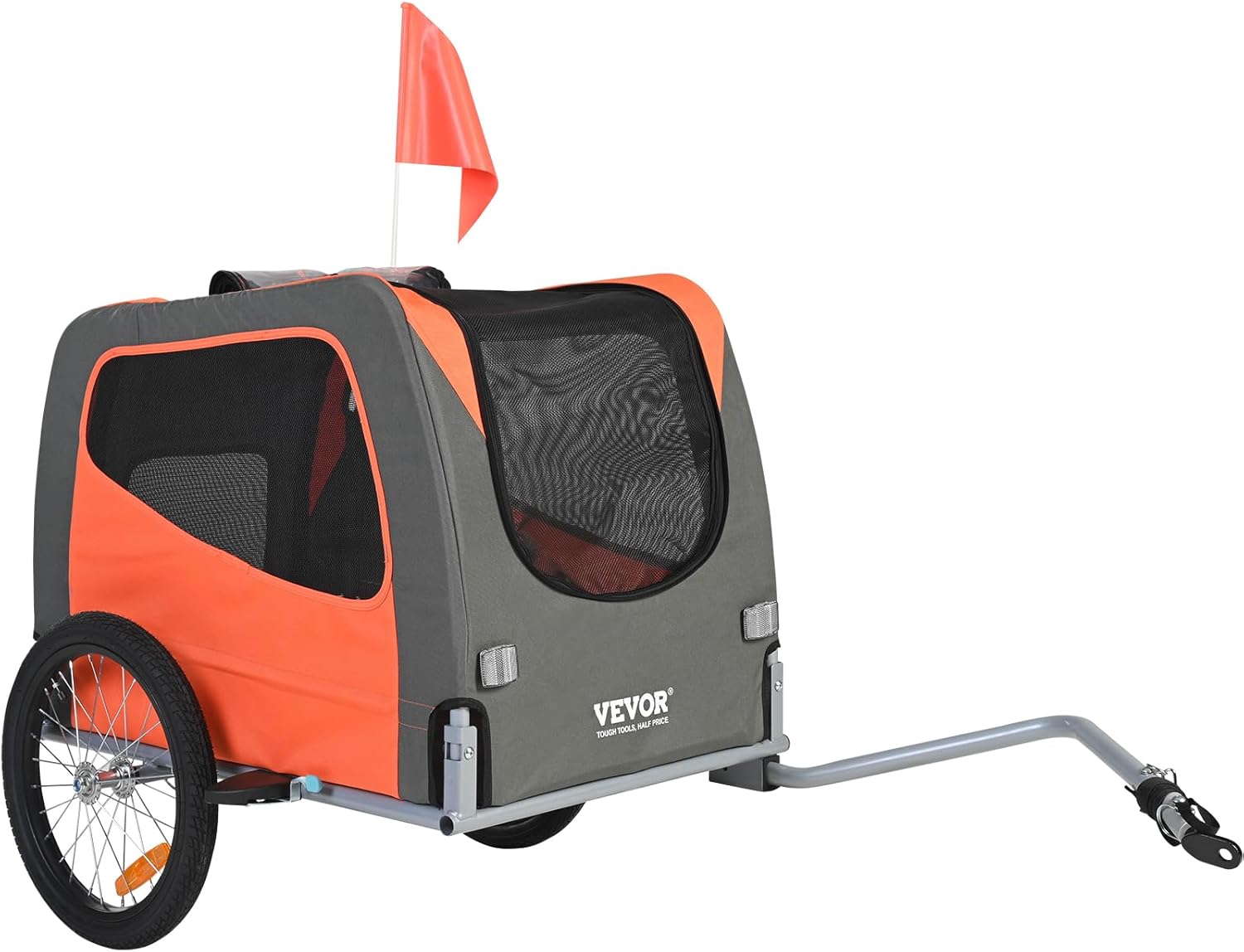 2026 VEVOR Dog Bike Trailer  Supports up to 66/88/100 lbs  Pet Cart Bicycle Carrier  Easy Folding Frame with Quick Release Wheels  Universal Bicycle Coupler  Reflectors  Flag  Collapsible to Store