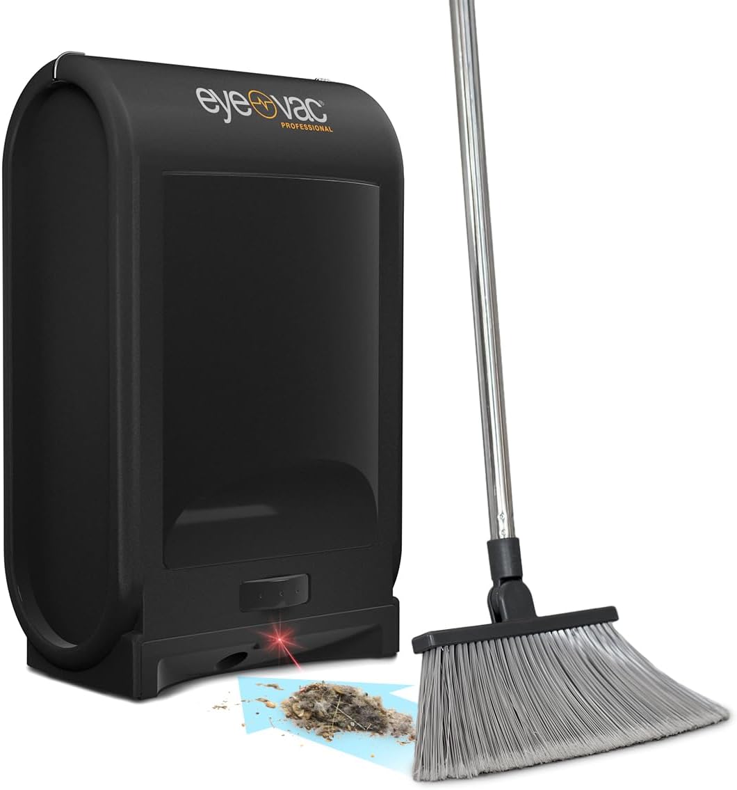 2026 EyeVac Pro Touchless Vacuum Automatic Dustpan – Ultra Fast & Powerful – Great for Sweeping Salon Pet Hair Food Dirt Kitchen  Corded Canister Vacuum  Bagless  Automatic Sensors  1400 Watt (Black)