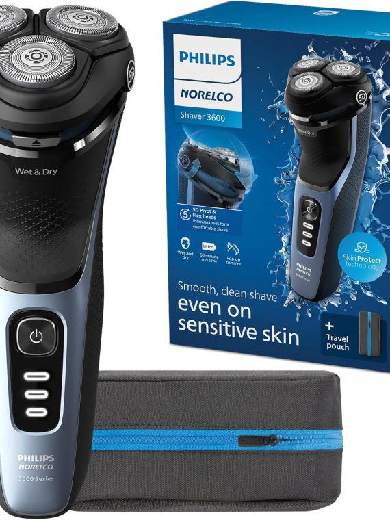 2026 Philips Norelco Shaver 3600  Rechargeable Wet & Dry Electric Shaver with Pop-Up Trimmer and Storage Pouch  S3243/91