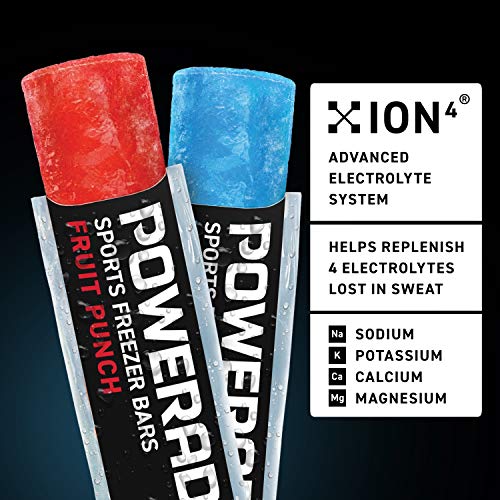 2026 POWERADE Sports Freezer Bars  Giant Sized 5.5 oz Refreshing Ice Pops with Electrolytes B Vitamins – Naturally Flavored  Mountain Berry Blast and Fruit Punch  45 Total Freezer Bars