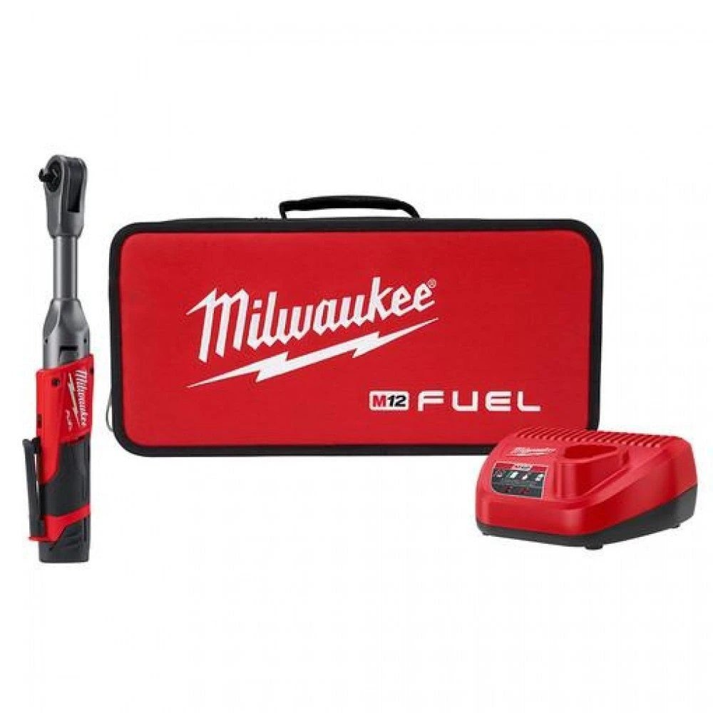 2026 Milwaukee 2560-21 M12 FUEL 3/8” Extended Reach Ratchet 1 Battery Kit