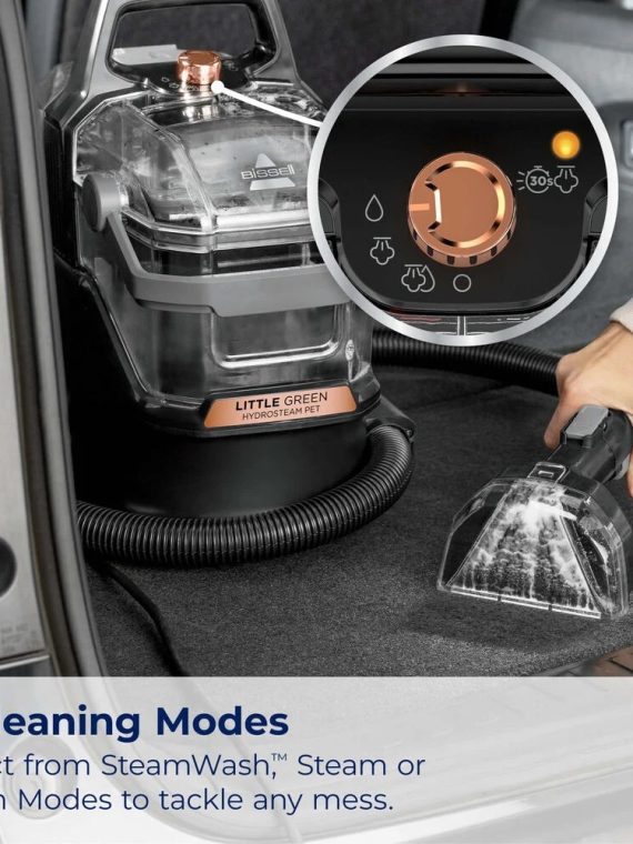 2026 BISSELL – Little Green HydroSteam Pet Corded Portable Deep Cleaner – Titanium with Copper Harbor accents