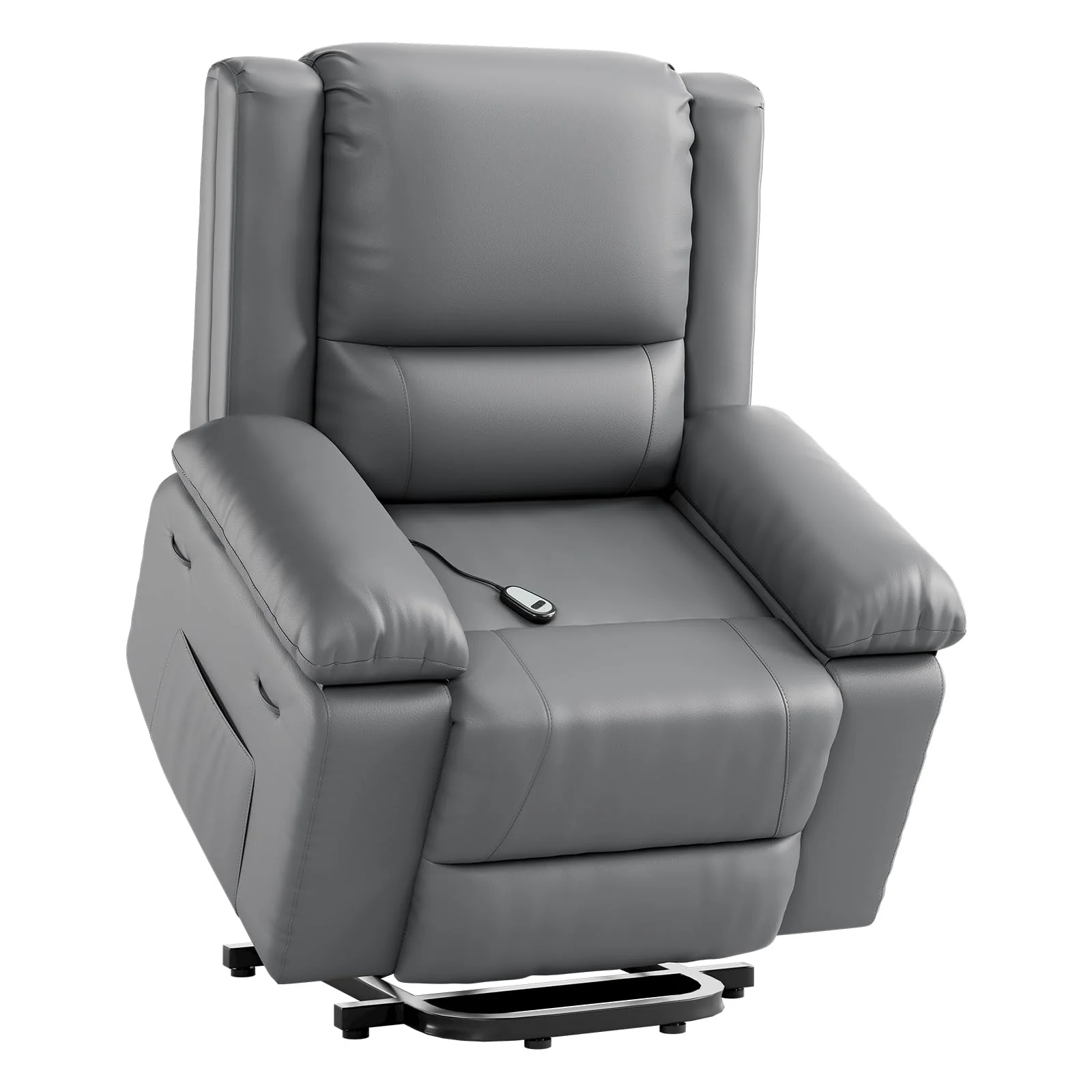 Garvee Power Lift Recliner Chair PU Leather with Massage for Elderly Ergonomic Lounge Chair Classic Single Sofa with Side Pockets Home Theater Seat-27